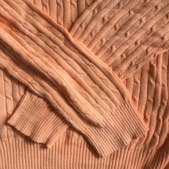 Studio Works Cable Knit Peach Sweater - Picture 5 of 17